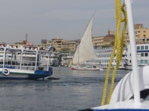 Nile Cruise Ships idle in Aswan.